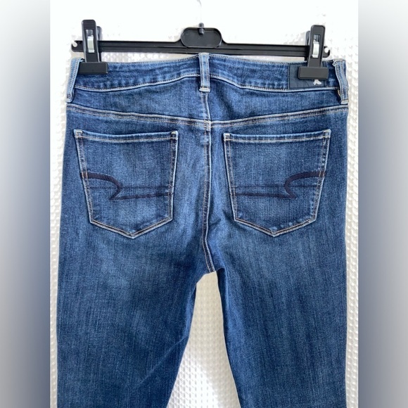 Women’s American Eagle dark blue wash hi-rise 360‎ super stretch Jegging size 8 - Picture 8 of 12